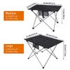 Camp Furniture Ultralight Portable Folding Camping Table Compact Roll Up Tables med bärväska för utomhuscamping Vandring Picknick 230210