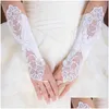 Bridal Gloves Wedding Dress Bride Fingerless Lace Sequin Performance Etiquette Command Manufacturers Drop Delivery Party Events Acces Dhzl4