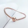 18K Rose Gold Snake Chain Charm Bracelets com caixa original para Pandora Real Sterling Silver Wedding Party Jewelry for Women Girlfriend Designer Bracelet Set