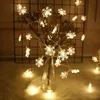 Décorations De Noël 10Lampes LED Flocon De Neige Lumières Chaîne Pour La Fête Maison Décoration Extérieure Arbre Ornements LumièresDécorations De NoëlChrist