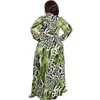 Robes grande taille grande taille robe longue femme automne/hiver imprimé léopard avec ceinture robe de soirée style ample robes de soirée 230209