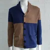 Pulls pour hommes Cardigan pour hommes Pull Casual Color-Block Manteau tricoté 2023 Automne Hiver pour hommes Vêtements Veste à tricoter MY828