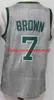 Мужчина баскетбол Jaylen Brown Jersey 7 Jayson Tatum 0 Дом Черно -зеленый белый серо -голубой командный колледж