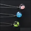 Pendentif Colliers Créatif À La Main Bleu Ciel Blanc Nuage Lune Collier Femmes Résine Boule En Acier Inoxydable Transparent Bijoux Drop Del Dhdcn