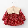 Doopjurken geboren babymeisjes Spring kleding lange mouw bloemen voor 1 jaar verjaardag kleding outfit dragen 230209