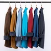 Men's Casual Shirts Men Fleece Shirt Button-Down Polyester Keep Warm Autumn Winter Fashion Pocket Bottoming Blouse For Office