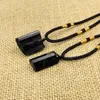 Pendant Necklaces Natural Black Tourmaline Stone Jet Type Necklace Ornaments Quartz Energy Healing Accessory Jewelry Gift