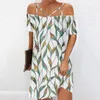 Casual Dresses Dress for Women Fashion Sexs Off Shoulder Straps Printed Midi Ladies Maxi