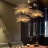 Światła kreatywne bambusowe żyrandol słomkowy lampa czapka odcień e27 tkany sufit Light do restauracji w restauracji w salonie foyer foyer farmhouse 0209
