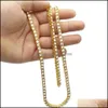Łańcuchy złoty łańcuch Hip Hop Symisowany Diamentowy Naszyjnik biżuterii 18202430 cala męska