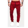 Calça masculina primavera outono esportes homens hip hop slim joggers de cor sólida fitness calça de moletom elástica da cintura masculina my049