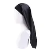 Ny Satin Sleep Cap Lastic Wide Edge Bonnet Långt hår Sovande hattar Nattkapp Hårvård Bonnet Chemo Cancer Hat Ladies Headwrap