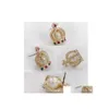 Серьги для глины для женщин бренд бренд Cross Colorf Athestone Faux Pearls Ушная капля Delive Jewelry DH4KH
