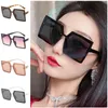 Sunglasses Fashion Women Oversize Frame Sun Glasses Rivet Adumbral Anti-UV Spectacles Personality Square Eyeglasses OrnamentaSunglasses