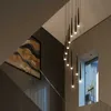 Plafoniere Nordic Cone Led Lampadario di design Oro Nero per Scale Soggiorno Camera da letto Lampade a sospensione Decorazioni per la casa Illuminazione Lustri Apparecchio 0209