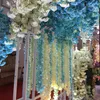 Decorative Flowers Natural Vertical Silk Flower String For Wedding Decoration Petal Bridal Bouquets 1M Long