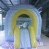 8X10 FT Commercial Rainbow Inflatable Bounce House With Slide Bouncing Castle With Blower For Kids Birthday Party