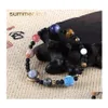 Beaded Strands Adjustable Universe Galaxy The Nine Planets Star Natural Stone Bead Bracelets Solar System Elastic Bracelet For Wome Dhjde