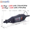 Elektryczne wiertło Goxawee 110V 220V Elektryczne narzędzia elektryczne mini wiertło z 0332 mm Universal Chuck Shiled Rotary Tools for Dremel 3000 4000 230210