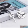 Key Rings Wedding Advertising Gift Chain Smile Love Metal Couple Stainless Steel Keychain Drop Delivery Jewelry Dhlp8