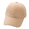 Caps de bola lisos lisos de lã de poli lã de inverno Capinho de beisebol de inverno para mulheres para mulheres cáqui rosa bege preto cinza marrom branco g230209