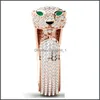 مع الحجارة الجانبية أزياء FL Crystal Leopard Leappard الافتتاحية شخصية للجنسين الحزب المجوهرات هدية إسقاط تسليم DHVFD