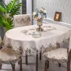 Masa bezi oval masa bezi saten işlemeli kat çay masası Avrupa yemek masası kapağı masa örtüsü masa dantel sanat tozu kapak sandalye kapağı 230210