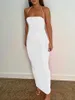 Casual jurken wsevypo backless halter nek bodycon feestjurk vrouwen sexy mouwloze strapless gewikkeld lange club streetwear