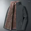 Men's Jackets Winter Velvet Mens Thickening Warm Coats Fleece Lined Fur Collar Parkas High Quality Windbreaker For Male Plus Size M-8XL