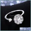 Anelli a fascia Spinner Gioielli da sposa Fidanzamento Cz Zircon Ring Drop Delivery Jewelry Dhio1