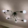 Lámpara de arte del hierro forjado de tubo nórdico Retro Para sala de estar dormitorio luces de techo Vintage 0209