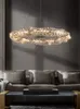 Italiensk skenande kristallhänge lampor American Modern Romantic Luxury Pendant Lights Fixture European Round Art Deco matsal Droplight Home Inomhusbelysning