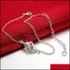 Anklets Foot Jewelry Anklet Sier 925 For Girlfriend Bracelet .925 Pretty Leg Bracelets Korean Drop Delivery Dhpyu