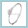 Bangle Sier Daisy Flower Bangles open manchet armbanden Dames pols charme accessoires statement sieraden drop levering dhlrh