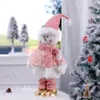 Other Festive Party Supplies Christmas Pink Plush Standing Doll Decorations Stretchable Snowman Xmas Tree Decor Home Ornaments 2023 Year Gifts Navidad 230209