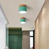 Macaron moderno ha condotto la luce della lampada da soffitto a sospensione in legno colorato Luci Soggiorno Camera da letto Decor Loft Stair Lighting 0209