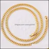 Catena a maglie Catene d'oro Colore goffratura Commercio all'ingrosso Twisted Singapore Collana lunga fai da te per donna Uomo Gioielli Uomo Collane Drop Deli Dhr7K