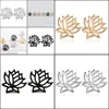 Stud Lotus Earrings Brincos Pierced Lady Simple For Women Gift Oorbellen Earring Drop Delivery Jewelry Dhw7B