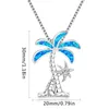 Pendant Necklaces Opal Palmtree Lady Chain Necklace Fashion Summer Seashore Beach Copper Coconut Tree Charm Femal Jewelry