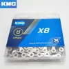 S KMC X8 8 Speed ​​116L MTB Mountain 8S Bicycle Silver Black Road Bike Chain With Magic Link Original Box 0210
