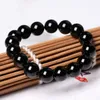 Strand 6mm 8mm 10mm 12mm 14mm Natural Stone Black Onyx Agates Round Beads Bracelet Polish Agat Distance Beaded Strands