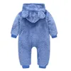 Rompers born Baby Romper Winter Costume Boys Clothes Polar Fleece Warm Girls Clothing Overall Jumpsuit 230209