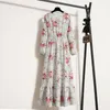 Casual Dresses Women's Fall Dress Floral Print Round Neck Long Sleeve Flowy Hem Belted For Women