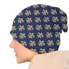 Basker chic fleur de lis bonnet hattar mode stickad hatt för män kvinnor vinter varm fleur-de-lis lily blommakallar mössor mössor