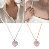 Pendentif Colliers Collier Coeur Rose Pour Femmes Amoureux Cristal Clavicule Chaîne Chocker Dropship