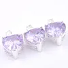 Collane a pendente 3 PC Regali per le vacanze Big Offerta Heart Purple Ametista gemma Pendantspendant