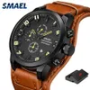 2020 SMAEL, relojes deportivos informales para hombre, reloj de lujo de cuero militar resistente al agua, reloj de hombre SL-9076, reloj de pulsera de moda, reloj masculi170A