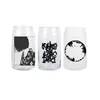 Sublimation 12oz 16oz 25oz Glass Can with Bamboo Lid Reusable Straw Beer Can Transparent Frosted Glass Tumbler Soda Can Cup DIY