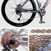 Гора 6 7 8 9 10 11 12 Speed ​​MTB Объекционированный серебряный велосипед 116 Links Road Bike Chains 0210