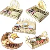 Plates Preservation Tray Rectangular Hollow Design DIY Wooden Pan Plate Fruit Dishes Serving Base For Home